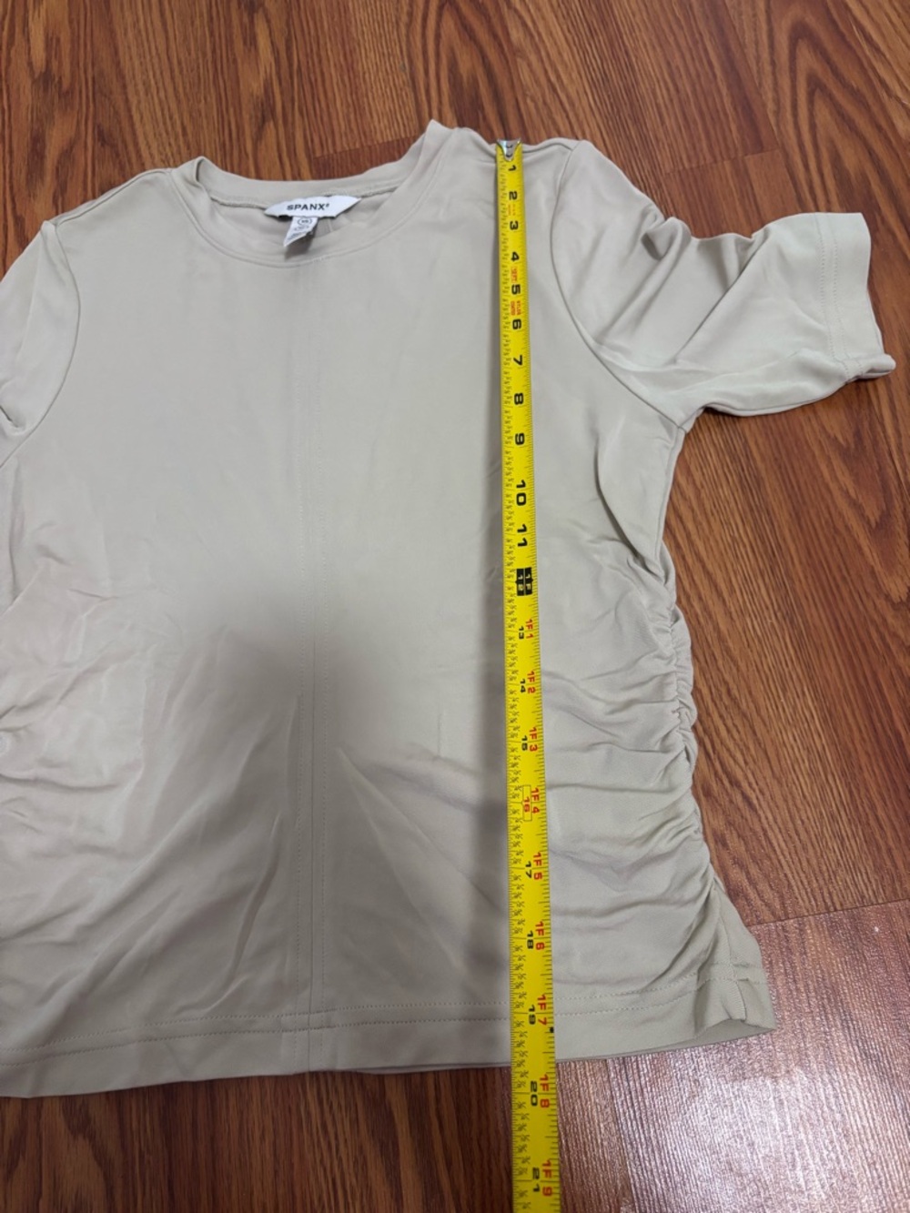 SPANX Sleek Jersey Elbow Sleeve Ruched Top - Picture 9 of 9